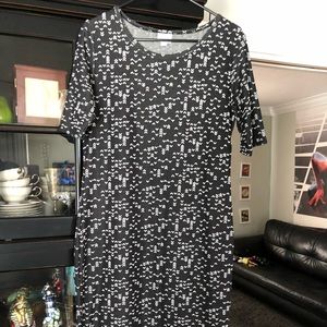 Lularoe Julia.  Black & white.  Worn once. M